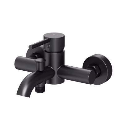 Mitigeur de baignoire mécanique Robinet de baignoire, mitigeur salle de bain, Noir, FPA10022 Spike AM.PM