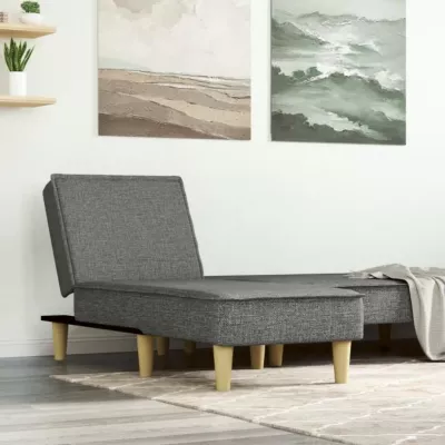 vidaXL Chaise longue gris foncé tissu 352832