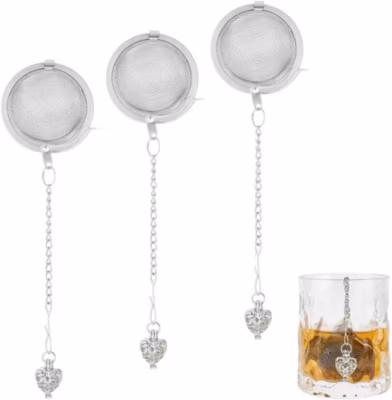 Lot de 3 infuseurs à thé en acier inoxydable avec cœur