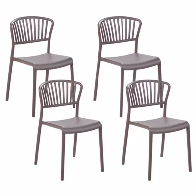 Lot de 4 chaises de jardin GELA Taupe