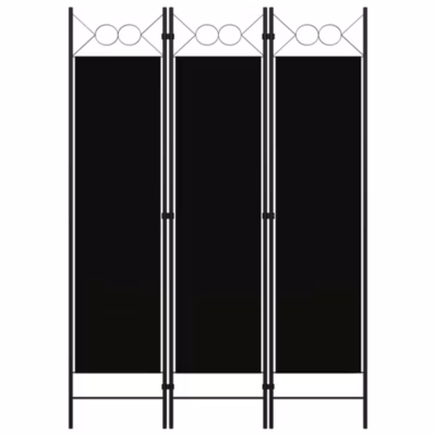 Cloison de séparation 3 panneaux Noir 120×180 cm vidaXL