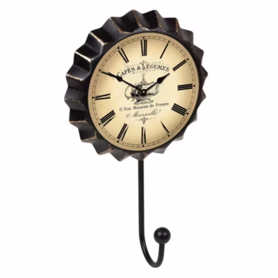 Portemanteau Patère mur Vintage placage bouteille horloge CAFÉ Retro 110x190MM