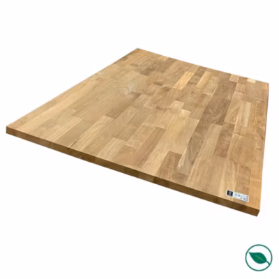 Plateau teck massif lamellé collé abouté 1200 x 800 x 25 mm