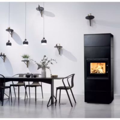 Insert de cheminée 60 B meuble noir 1+2 79×149 CM 4-6 kW