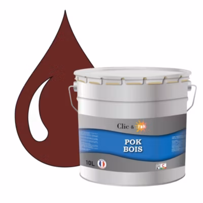 Peinture extérieure bois – Résistante aux intempéries POK BOIS – 10L – RAL 1007 – Jaune Narcisse – Clic & Pok