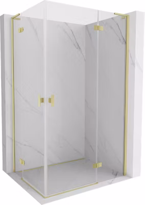 Mexen Mist-H L Duo cabine de douche pivotante droite 95 x 110 cm, transparent, or brossé – 8A5L-095L-110P-55-00