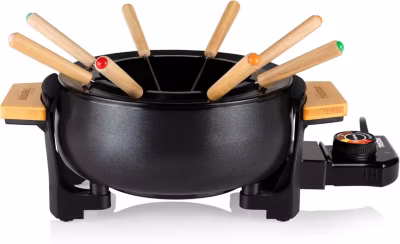 Appareil à fondue bois et bambou 1000 W pour 8 personnes