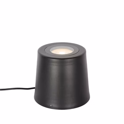 Projecteur de jardin moderne noir rond IP65 AR111 – Lennard