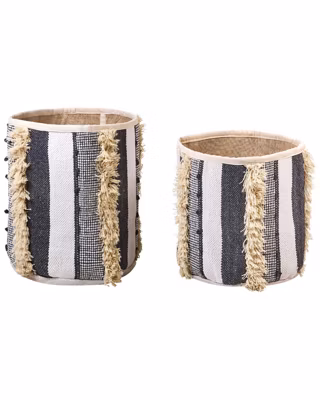 Lot de 2 paniers KOTKAI Coton Gris