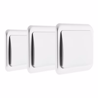 Lot de 3 interrupteurs simples 10A – chrome – Zenitech