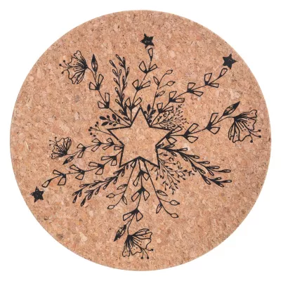 Assiette de présentation de Noël en liège