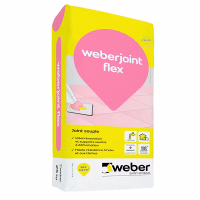 Joint flexible WEBERJOINT FLEX – sac 5 kg – gris perle
