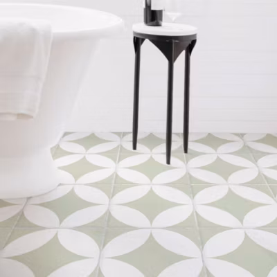 Adhésif et sticker carrelage diamants vert 30×30 cm – paquet de 8 autocollant