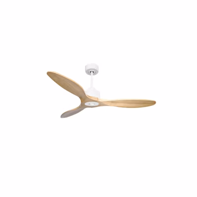 Modulo Slim  Ring – Super destratificateur et ventilateur DC 132 cm blanc  pales bois clair idéal 26 à 40 m²