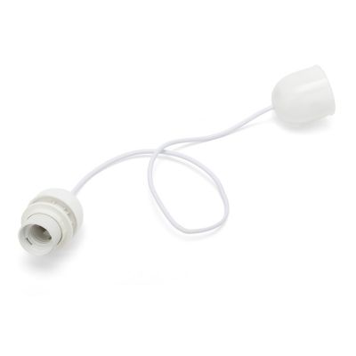 Suspension pré-assemblée avec câble de 65 cm et douille E27. Blanc