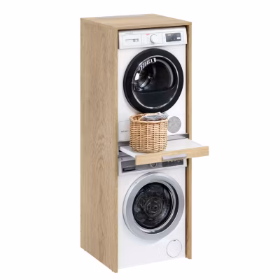 Armoire colonne pour lave-linge et sèche-linge T-BATH 67,2×187,5 cm chêne ép. 22 mm