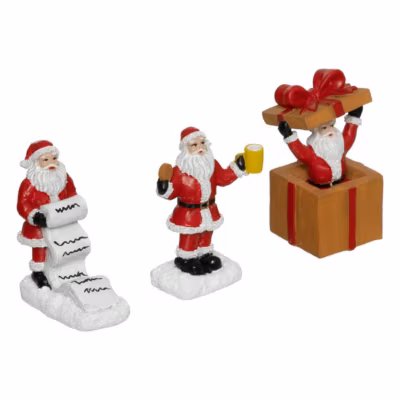 Lot de 3 santons pour village père noël h.21cm assorti – feeric lights & christmas