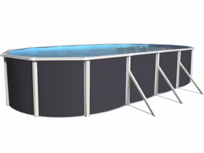 Kit piscine hors-sol acier Toi ANTHRACITE MALLORCA ovale 915x457x120cm filtre à sable