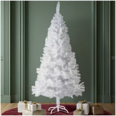 Sapin de Noël artificiel 150 cm blanc blanc