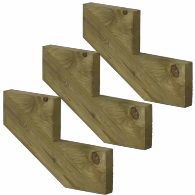 Pack 3 pièces – Limon bois autoclave – 2 marches – H 34cm
