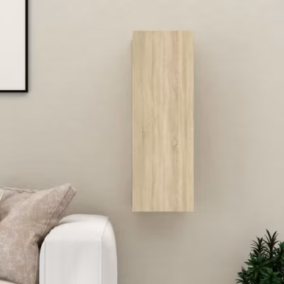 VIDAXL – Meuble TV Chene sonoma – Bois d ingenierie – 30x30x90 cm – 60 kg charge