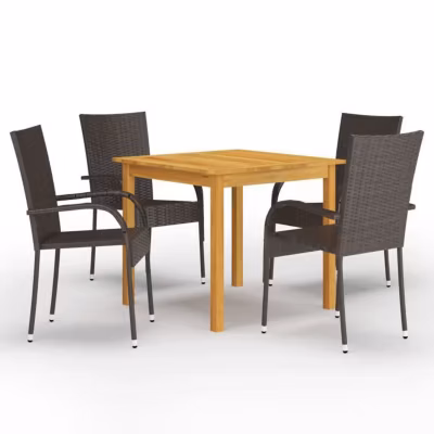 vidaXL Ensemble de Salle à Manger de Jardin 5 pcs Mobilier à Dîner de Terrasse Mobilier d&rsquo;Extérieur Table et Chaises de 3067692