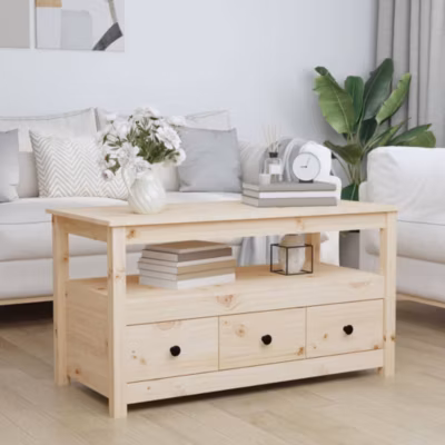 Table basse,Table Salon,Table d&rsquo;appoint 102x49x55 cm Bois massif de pin 104819