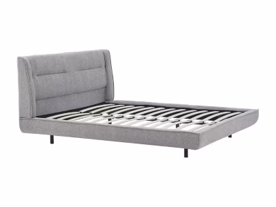 Lit 160 x 200 cm – Tissu bouclette – Gris – ISYDE