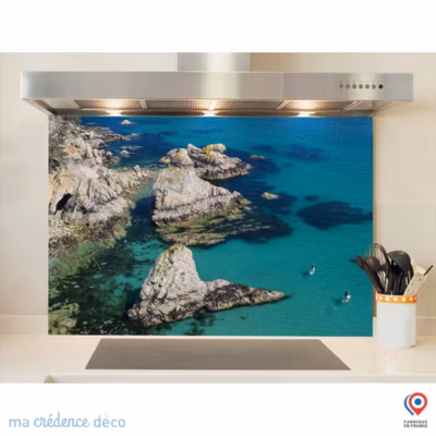 Crédence cuisine fond de hotte Paysage à Morgat – Alu composite – L 90 cm x H 60 cm – MaCrédenceDéco