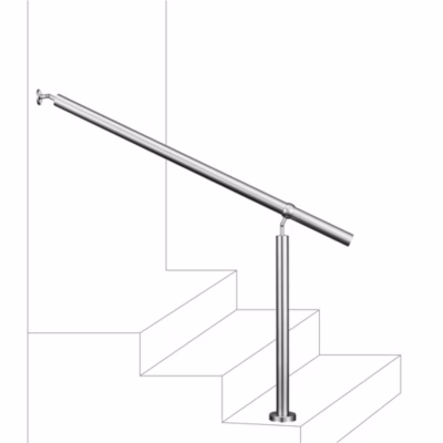 Main courante 1.2 m argent inox 201 fixation sol et mur escaliers intérieur extérieur by Aica
