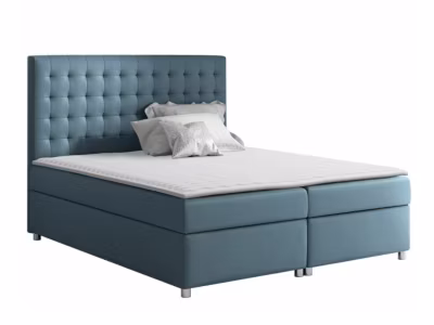 Lit continental Baltimore 115, Double, Turquoise, Tissu, Disponible