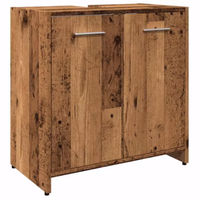 Armoire lavabo de salle de bain vieux bois 60x33x60 cm vidaXL