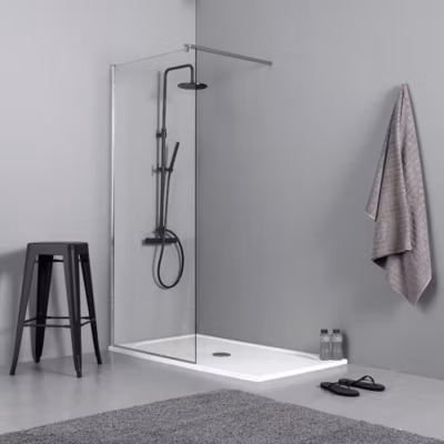Panneau fixe pour porte de douche cm 100 verre clair 6 mm – walk in