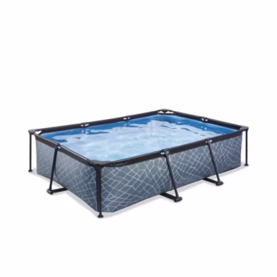 Piscine EXIT Stone 300x200x65cm avec pompe filtrante grise