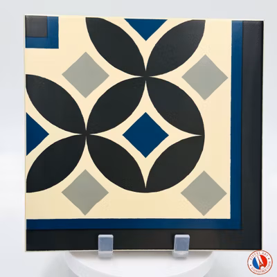 Carrelage sol / mur effet ciment motif cube 20×20 cm 1900 GÜELL 3 ANGLE