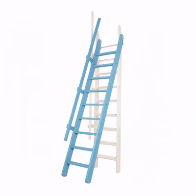 Escalier de meunier: 55cm de large – Hauteur à franchir 3m – Couleur : Bleu Clair (RAL 5012) – MSP/R5012