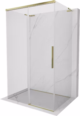 Mexen Rox-3S L cabine de douche à 3 parois coulissante 125 x 70 cm, transparent, dorée – 8C2L-125-070-50-00-3S