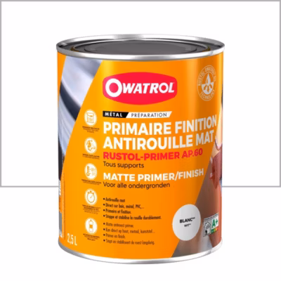 Primaire et finition mat antirouille Owatrol RUSTOL PRIMER AP 60 Blanc (ow4) 2.5 litres