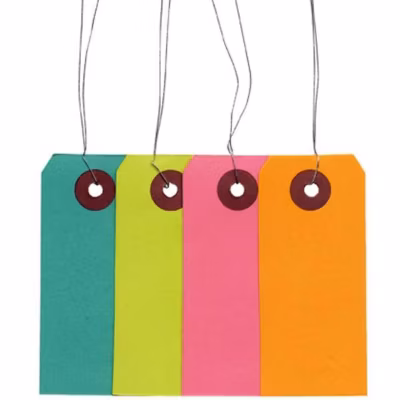 Etiquettes de couleur avec fil métallique