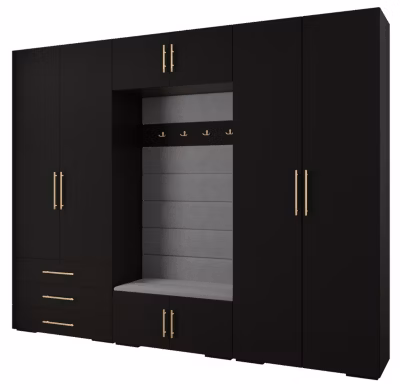 Garde-robe Inova 3 porte battante 236,7/300/47 4 Portes (noir)