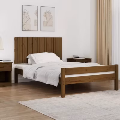 824841 vidaXL Tête de lit murale Marron miel 127,5x3x60 cm Bois massif de pin