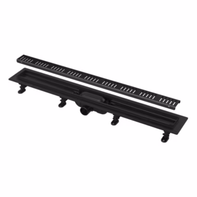 Alca Caniveau de douche 850 mm avec grille, noir mat (APZ10BLACK-850M)