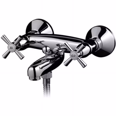 Pack mélangeur bain douche SANINDUSA Rimini chromé avec douchette, flexible et support orientable inclus