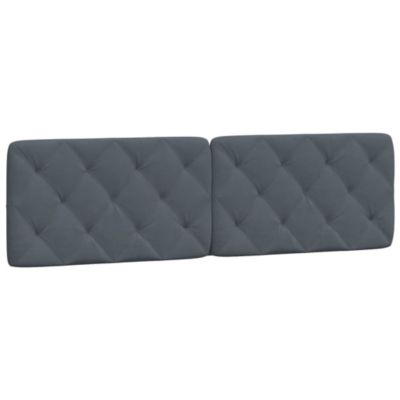 Coussin de tête de lit gris foncé 180 cm velours vidaXL