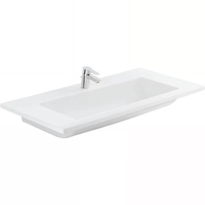 Lavabo Palm céramique traditionnelle SANINDUSA 65 blanc fixation murale ou à poser sur plan