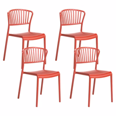 Lot de 4 chaises de jardin GELA Rouge