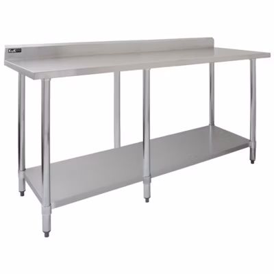 Table de Travail pour Cuisine en Inox – 210 cm
