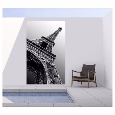 Tenture murale extérieure imprimée EIFFEL, H.2 x L.1.2 m, Made in France par Scenolia
