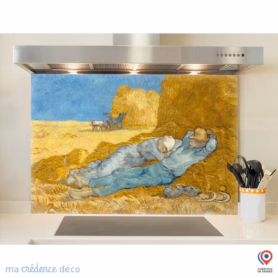 Crédence cuisine fond de hotte Vincent Van Gogh, La Méridienne – Alu composite – L 90 cm x H 50 cm – MaCrédenceDéco