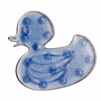 Tapis antidérapant pour receveur de douche en forme de canard, couleur bleue
